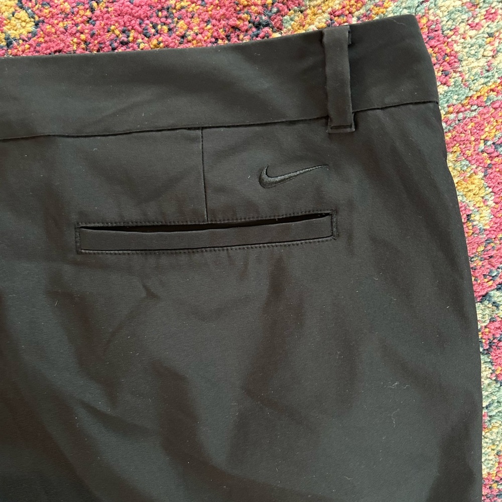 Nike | Women's Black Dri-FIT Golf Pants Ankle Slits Black Embroidered Logo Sz 16 - Picture 13 of 16